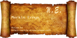 Merkle Ernye névjegykártya